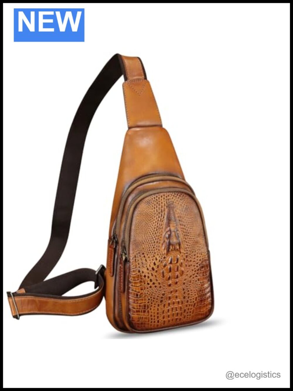 Genuine Leather Sling Backpack Crossbody Chest Purse Shoulder Bag
